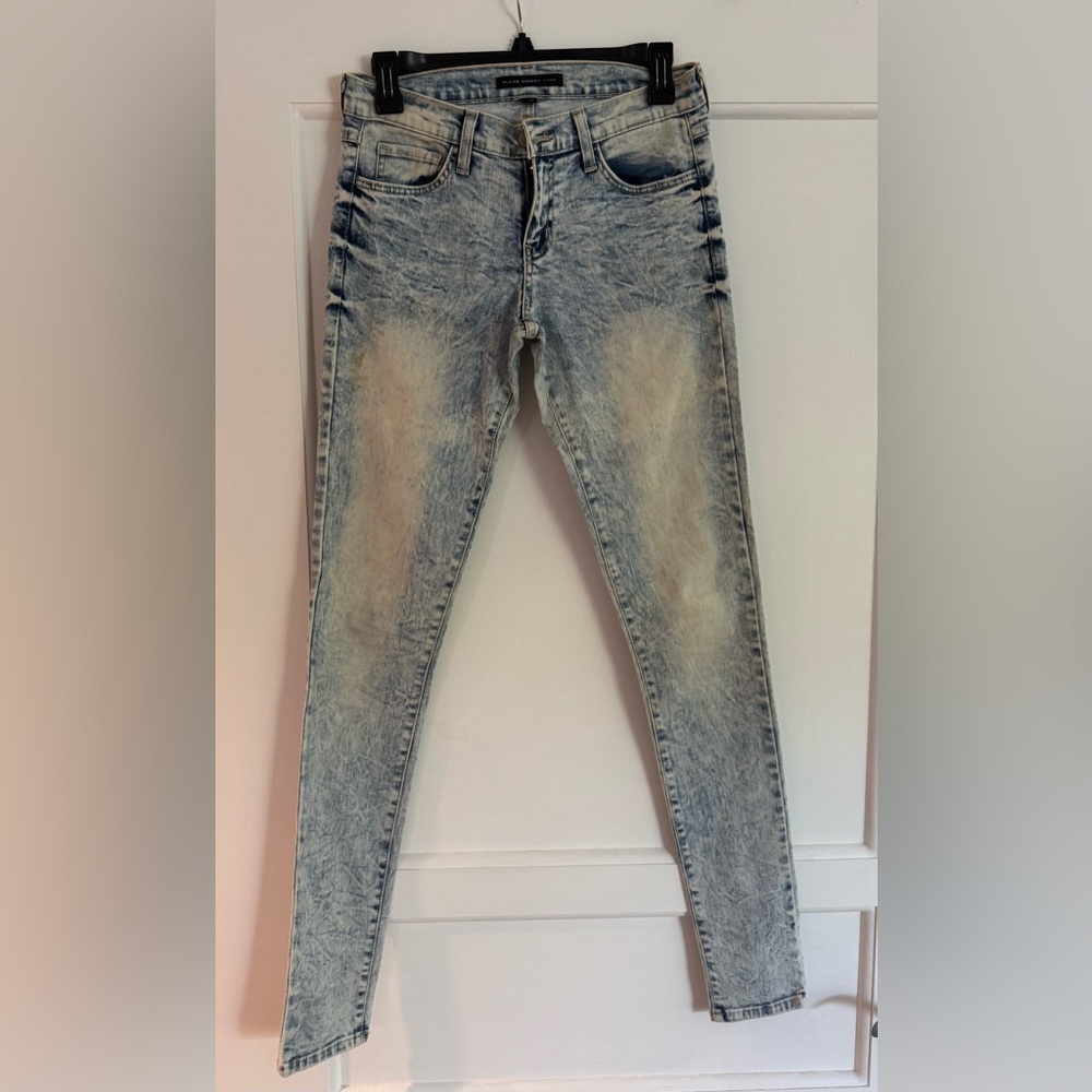 Flying Monkey Light Blue Acid Wash Skinny Jeans